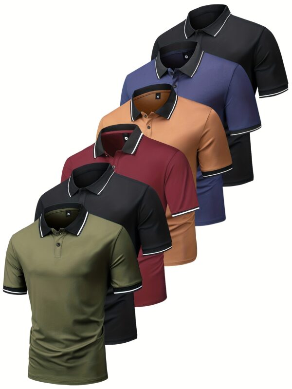 Camiseta golfe manga curta gola lapela 6 peças - Image 3
