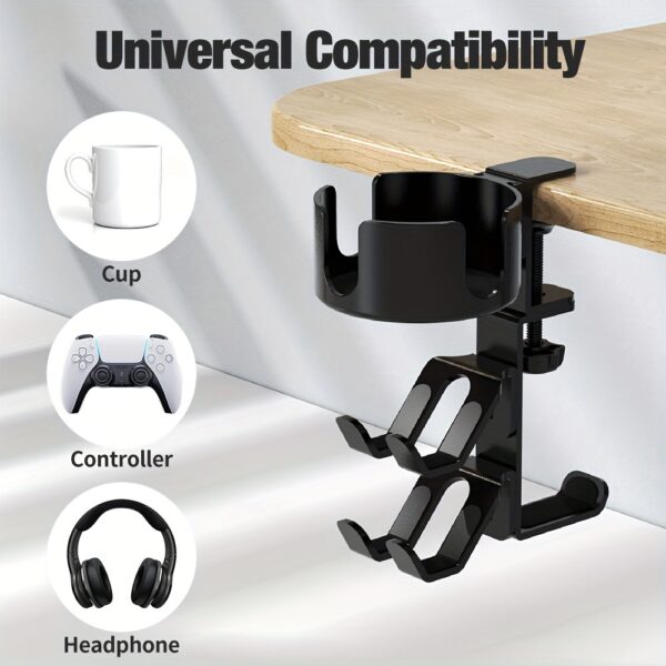 Suporte para fone com braçadeira de mesa 3 em 1