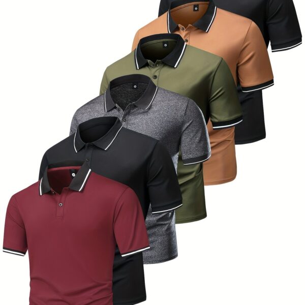 Camiseta golfe manga curta gola lapela 6 peças - Image 13