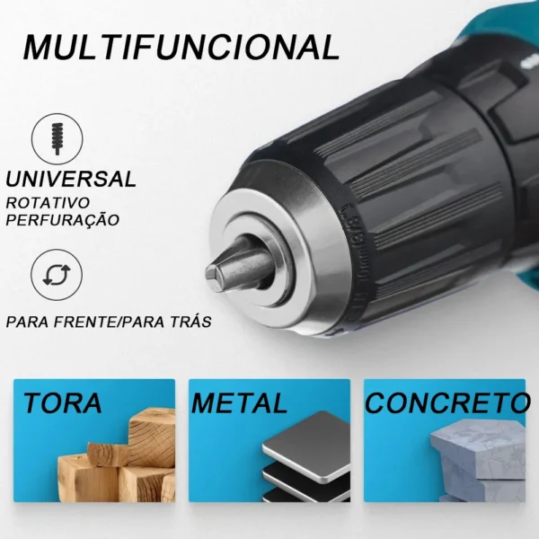Furadeira e Parafusadeira Bateria estojo e acessórios - Image 5