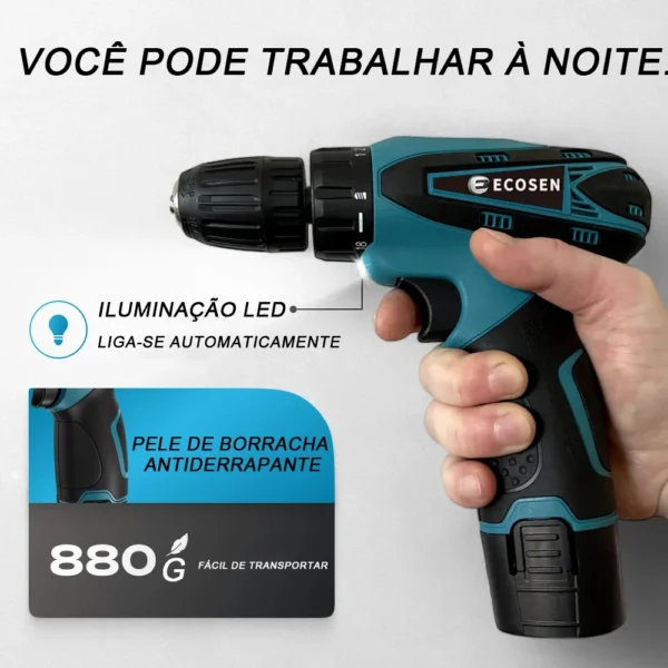 Furadeira e Parafusadeira Bateria estojo e acessórios - Image 2