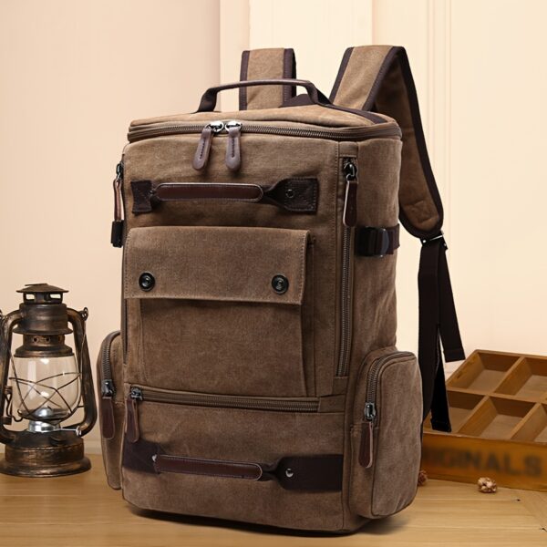 Mochila masculina retro lona de viagem