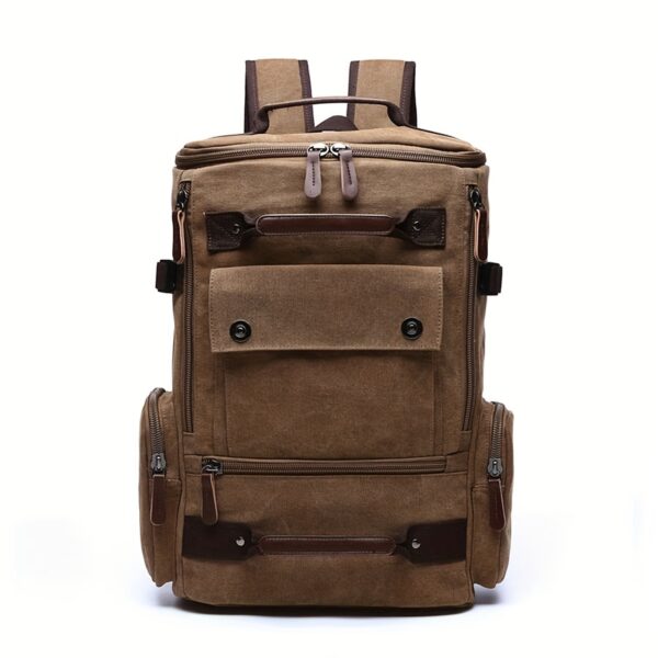 Mochila masculina retro lona de viagem - Image 2